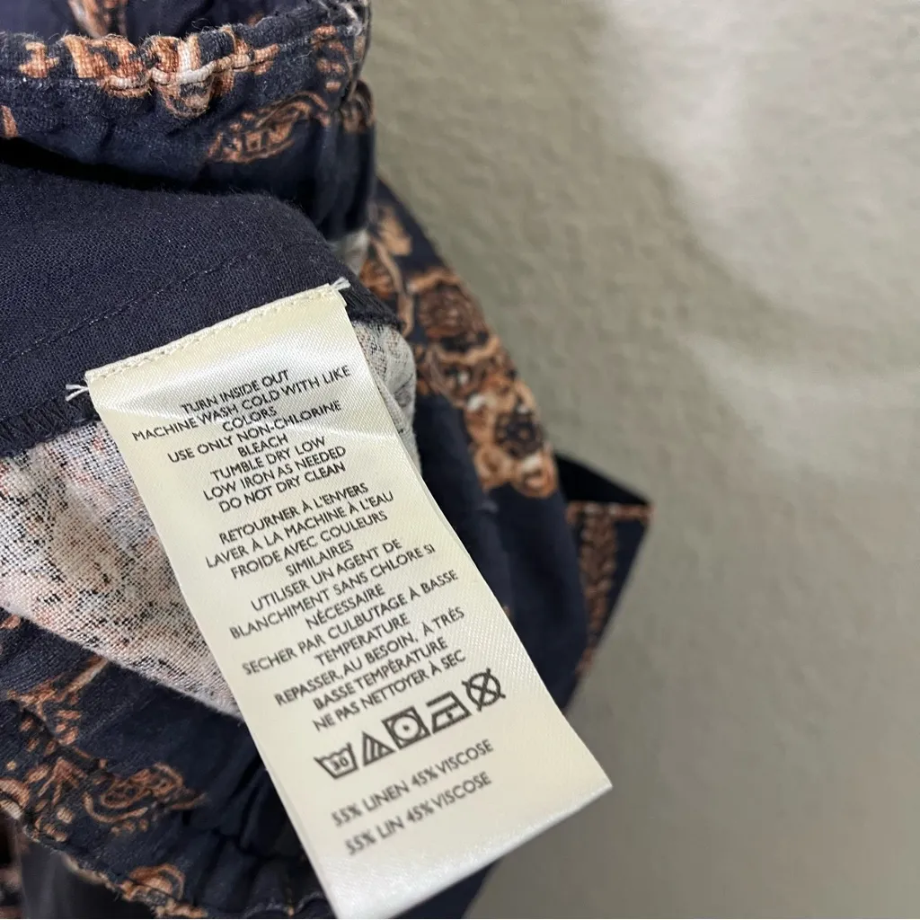 Anthropologie Pilcro Beach Cargo Linen Pants Womens Size L - Image 9