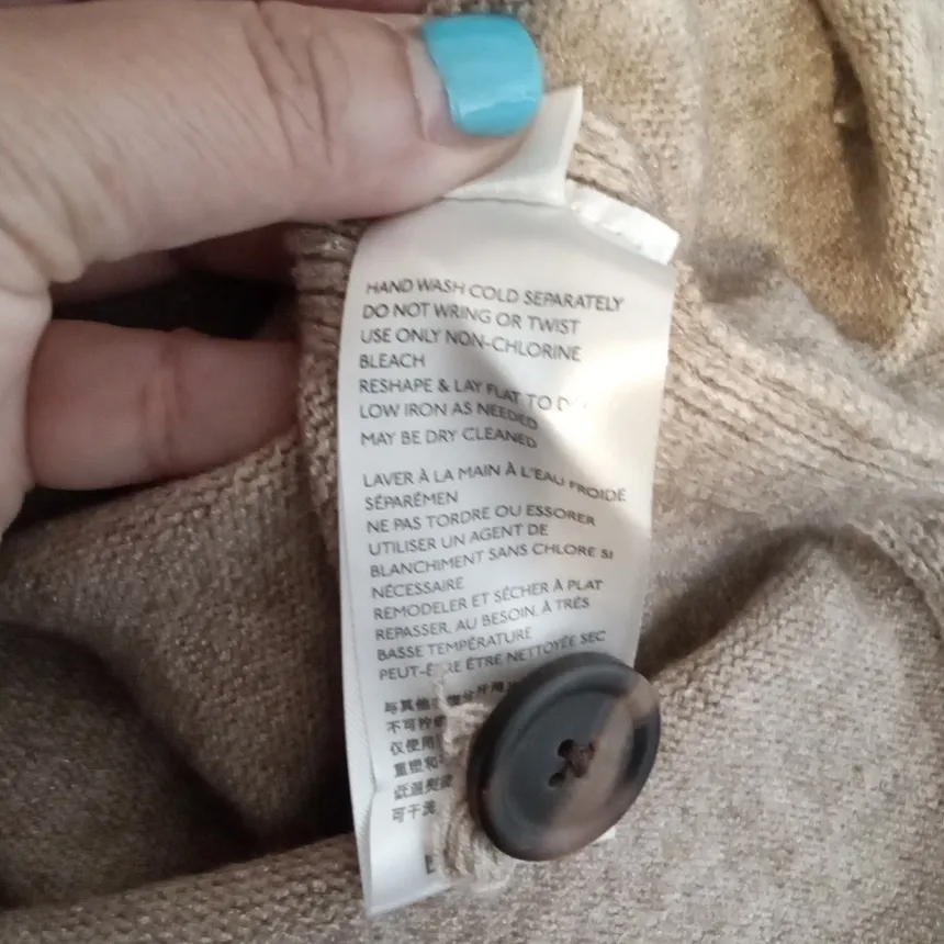 Anthropologie Margarita Tunic Sweater Oatmeal Long Sleeve Quiet Luxury Sz XS - Image 8