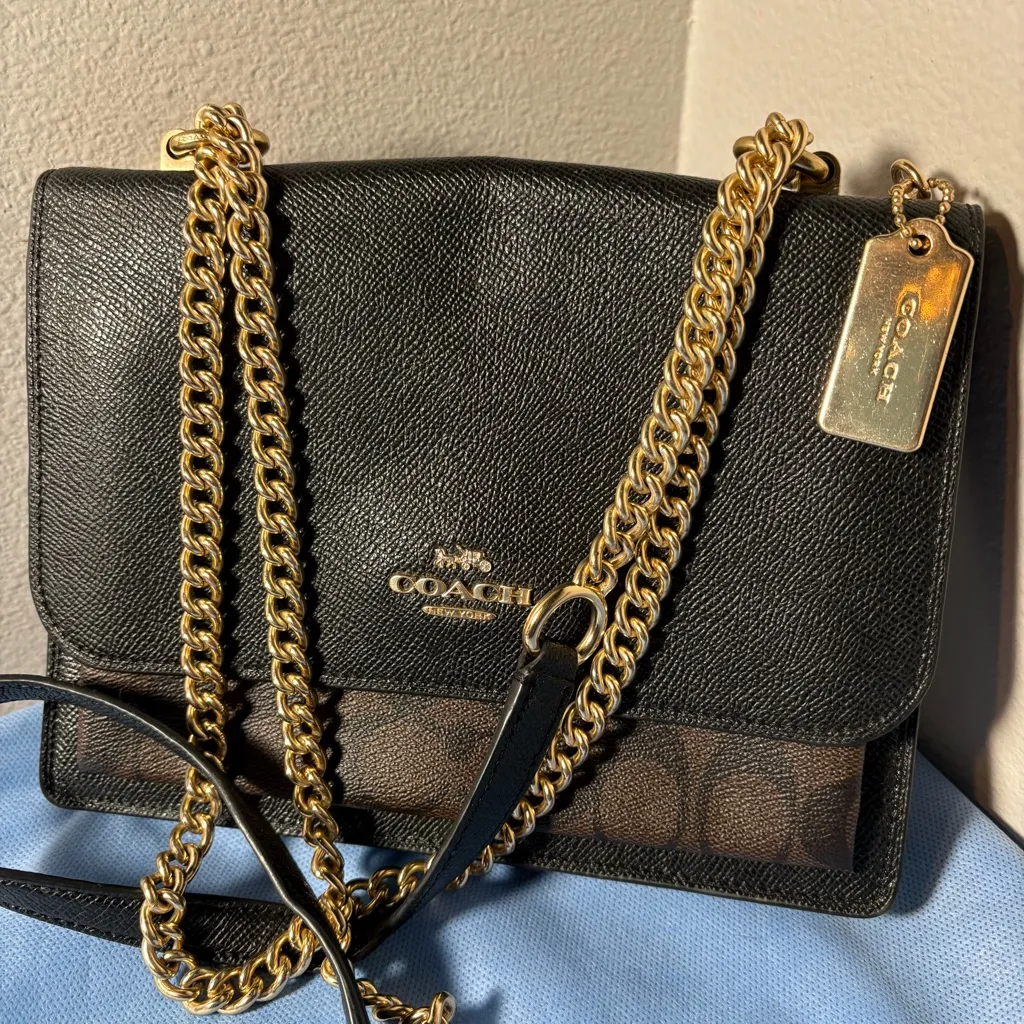 Coach Black and Brown signature Crossbody Bag - Image 4