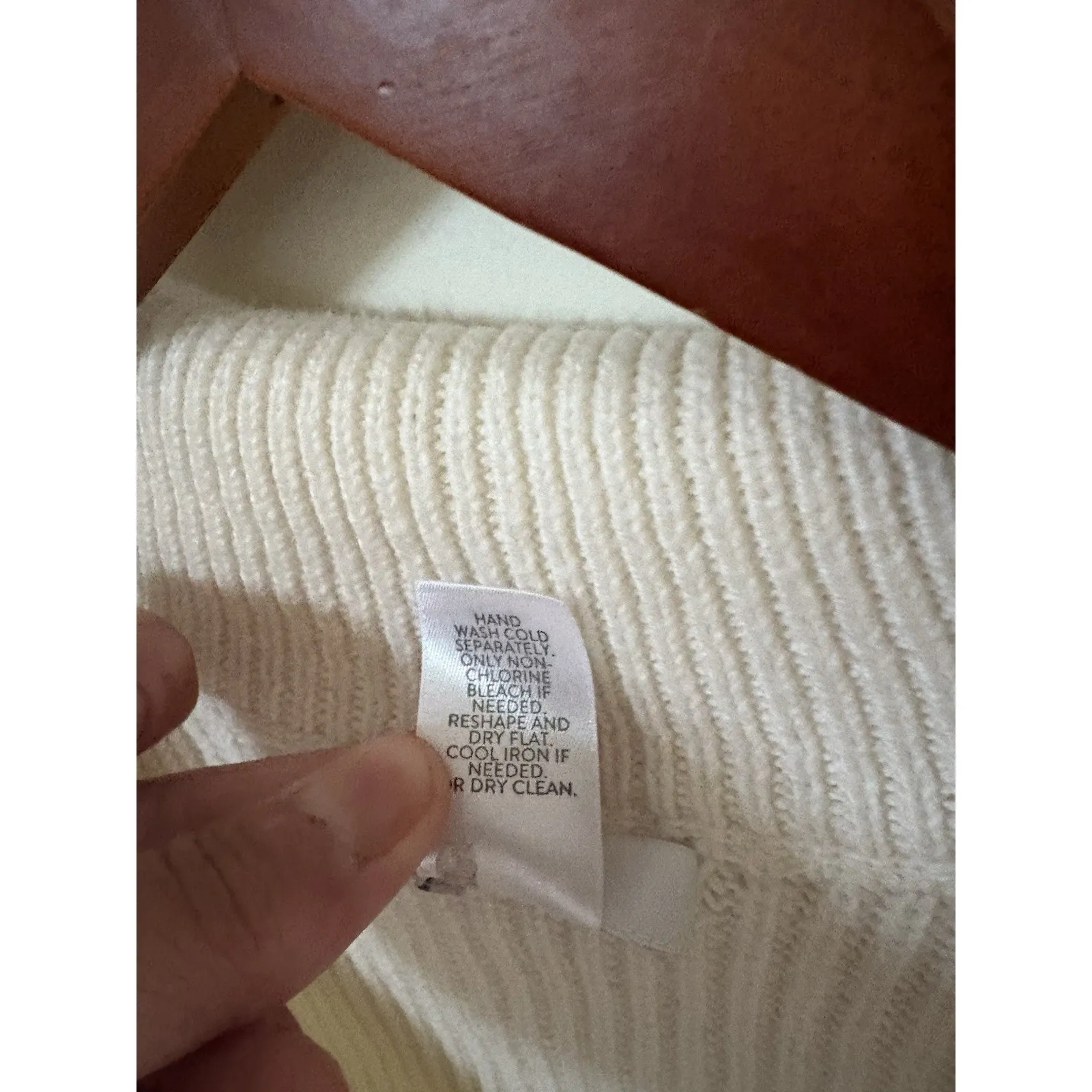 J Jill Cape Poncho Sweater 1/4 Zip Ribbed Knit Cream Neutral One Size S - Image 6