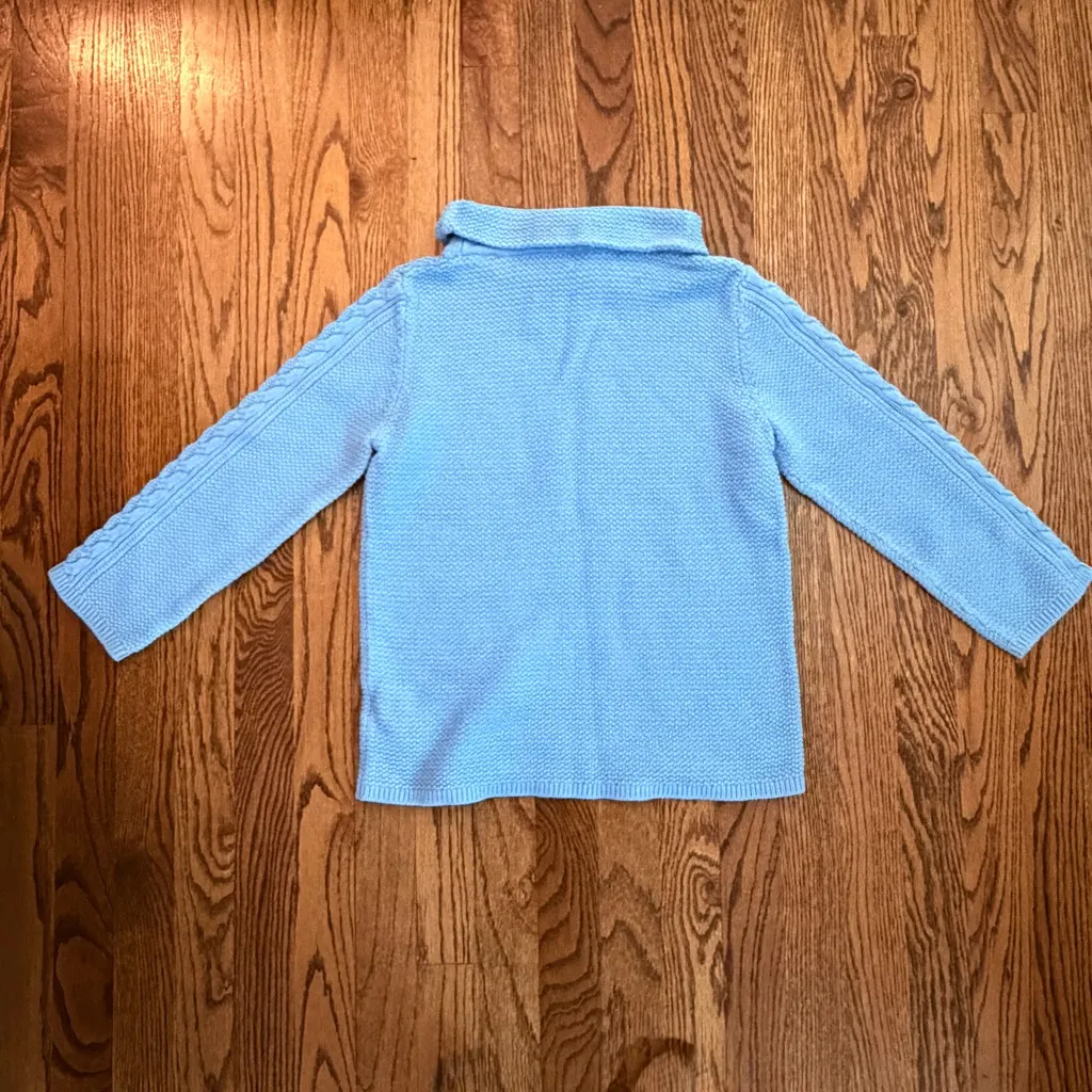 Hobbs London Camilla Cable Knit Cotton Sweater – Mascari Blue - Small - Image 5