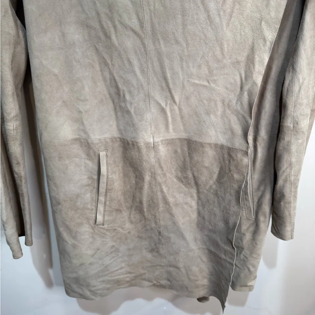 GERARD DAREL GOAT‎ Suede Jacket Longline Coat 38 - Image 4