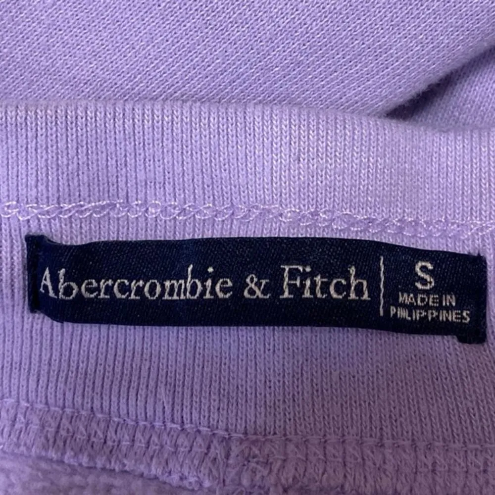 Abercrombie & Fitch Purple Lilac Spell Out Logo Tapered Jogger Sweat Pants Sz S - Image 4