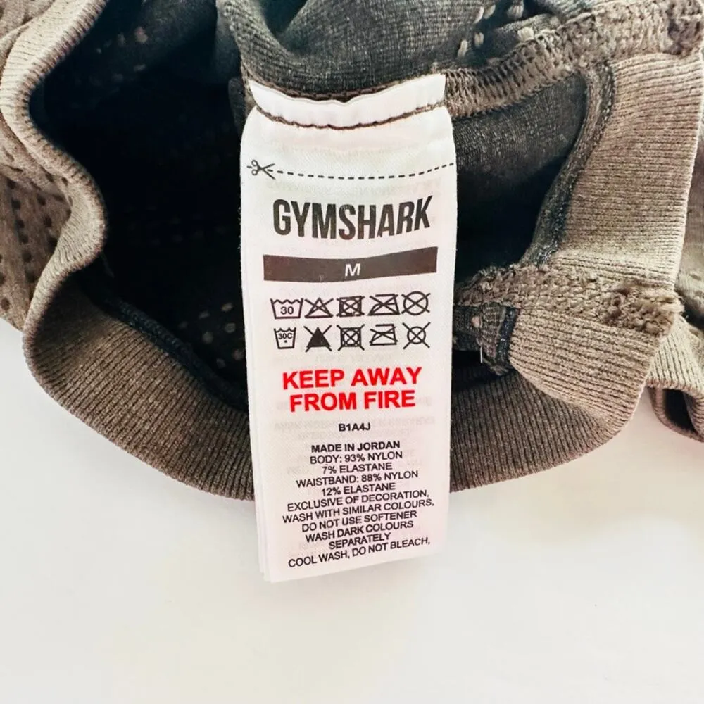 Gymshark Vital Soft Seamless Shorts Tan Size Medium High Waist Lift Gym Walk - Image 3