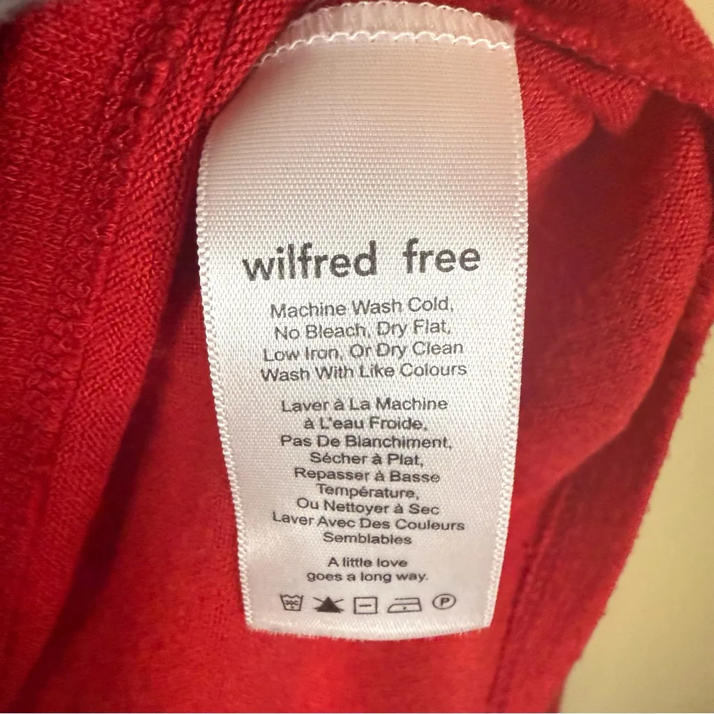 Aritzia‎ Wilfred Free Top Womens Small Red Ribbed Stretch Crop Long Sleeve - Image 5