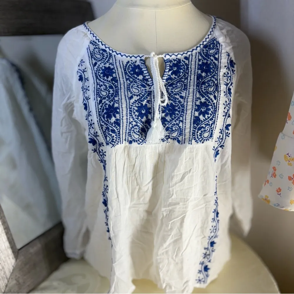 Sévya Handmade White and Blue Blouse Size undefined - Image 12