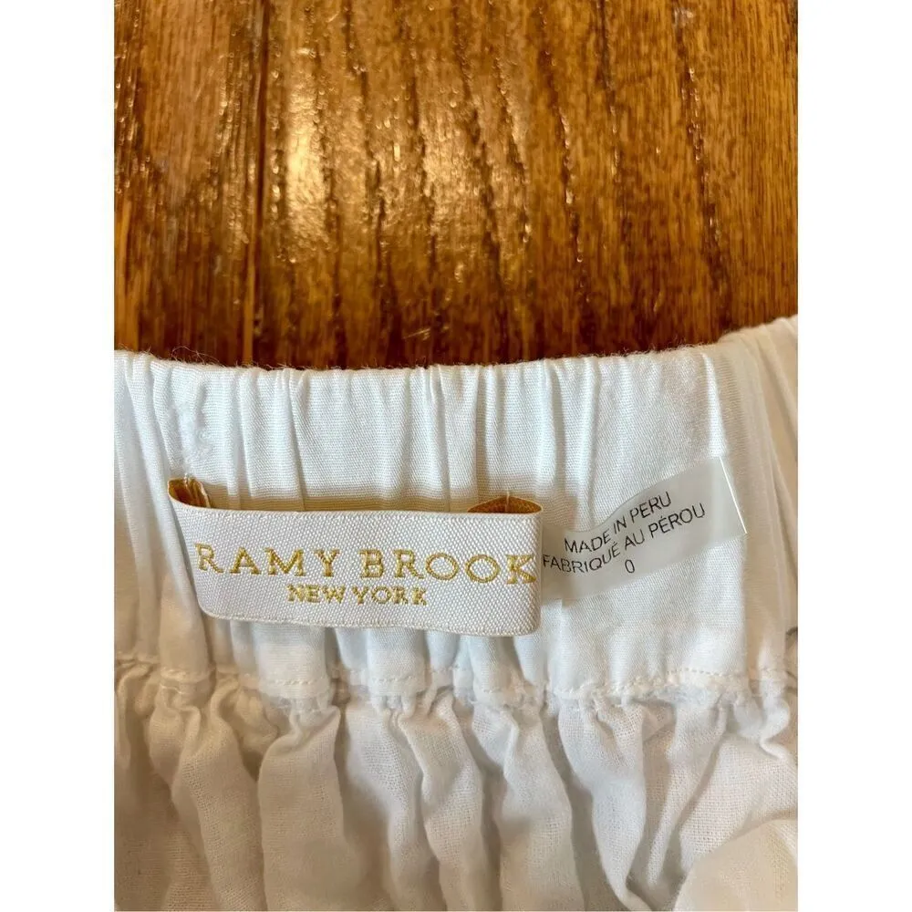 Ramy brook Mickey white mini skirt with blue embroidered waist size 0 - Image 6