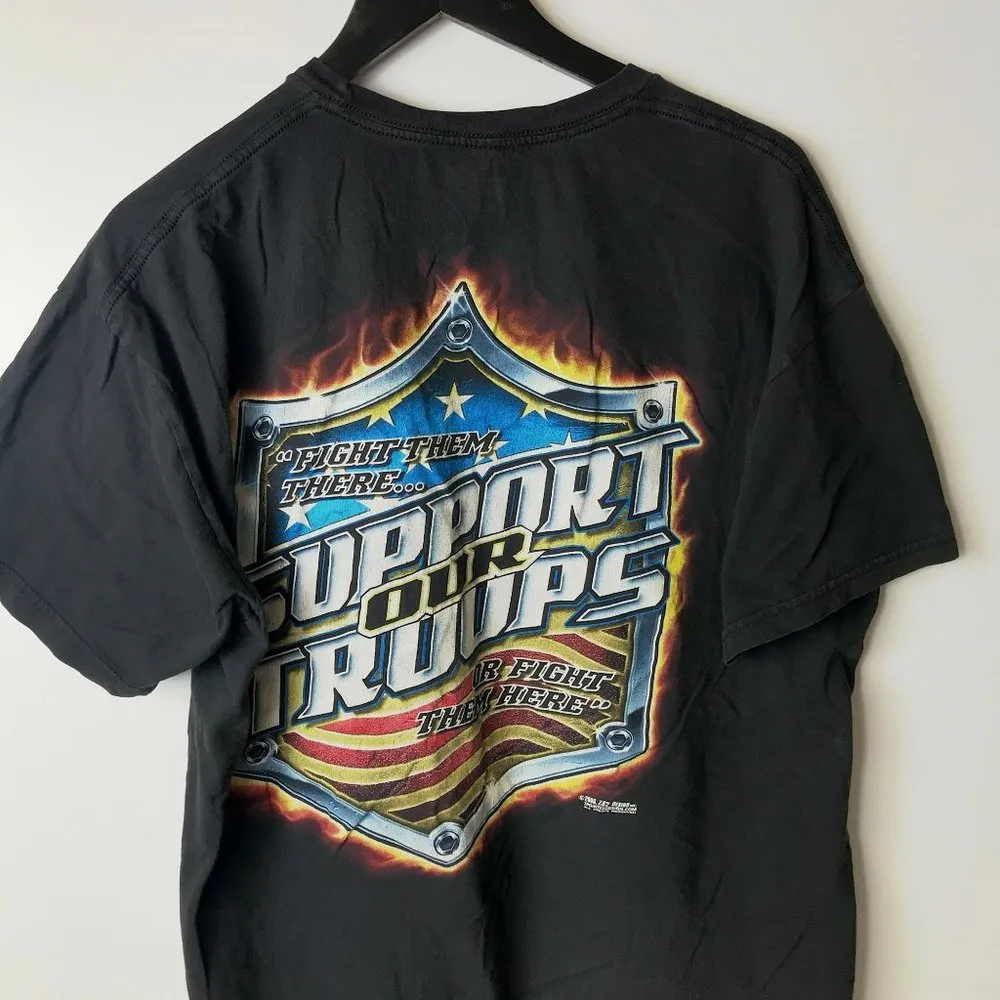 2006 Vintage Support Our Troops T Shirt Y2K Black XL Extra Large Graphic Tee - Image 10