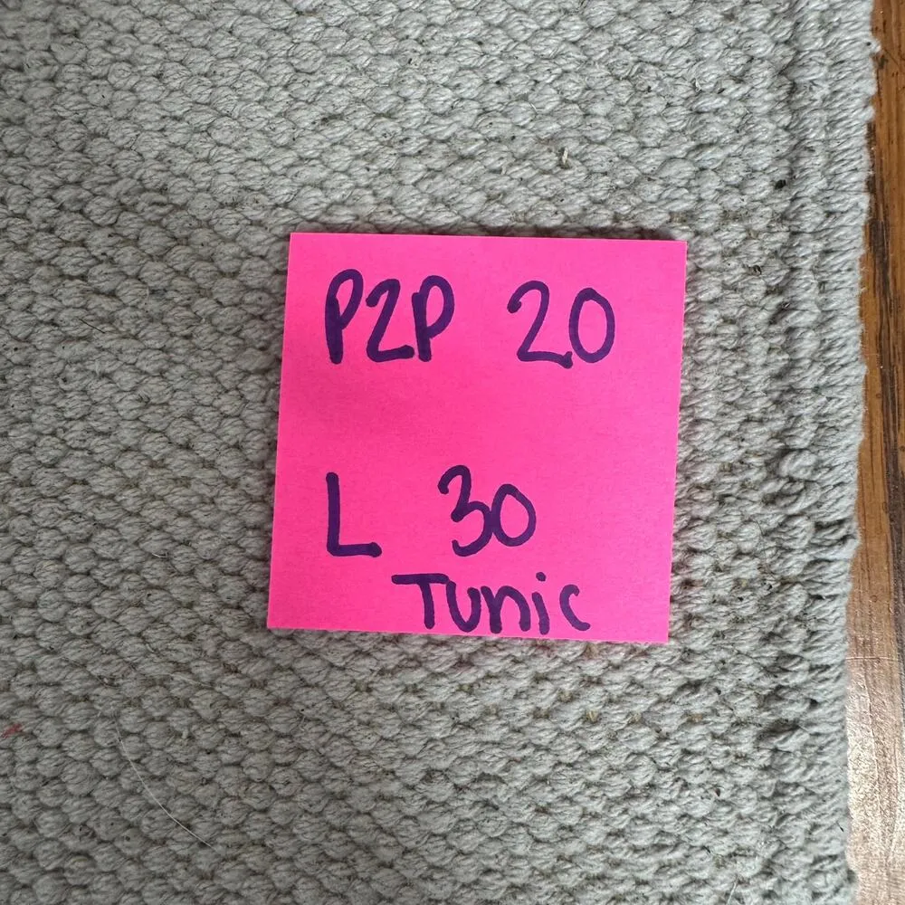 Saint Tropez West 100% Linen Tunic Top Women Size M White Blue Stripes Coastal - Image 7