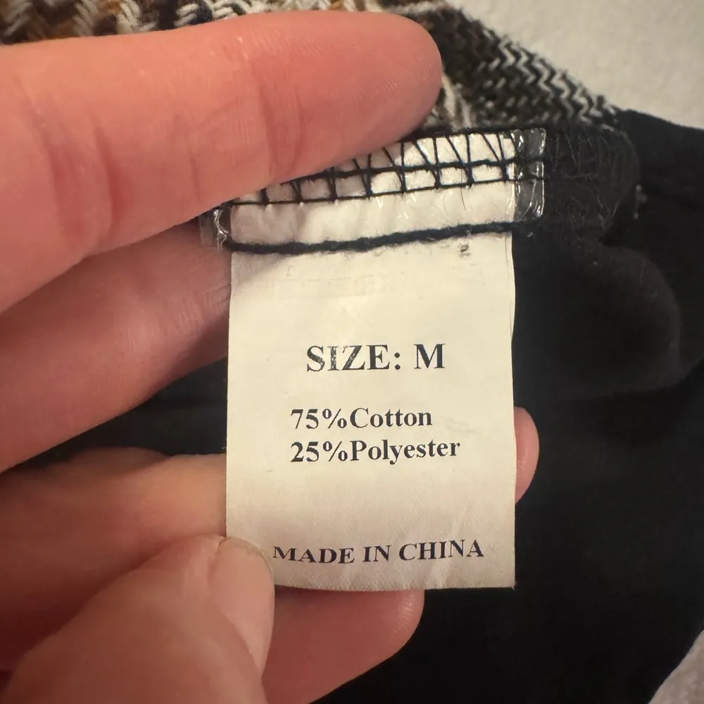 Source Unknown  Black and White Plaid Jean Jacket - Image 3