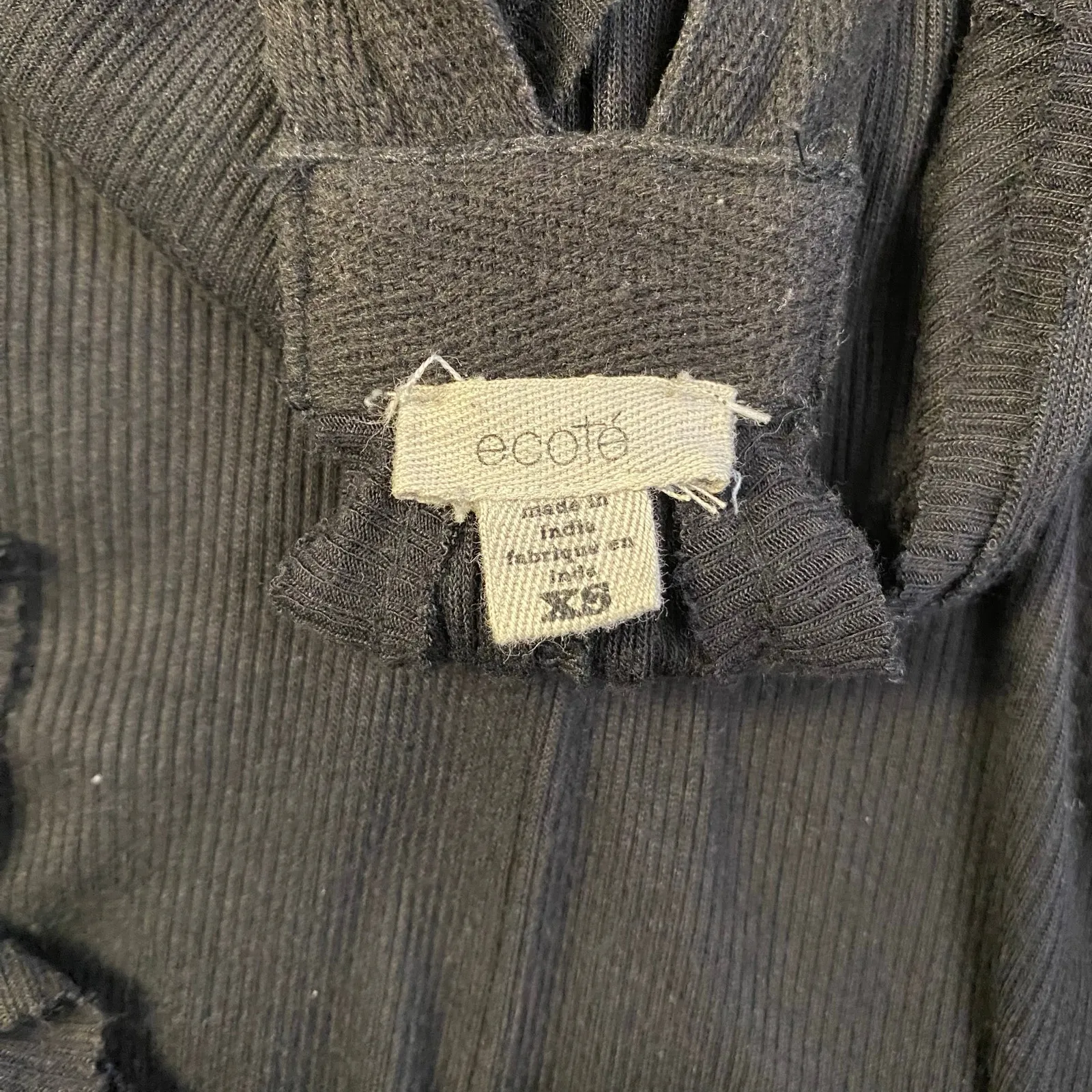 Urban Outfitters Ecoté Black Raw Hem‎ Trapeze Halter Mini Dress Size XS Boho - Image 2