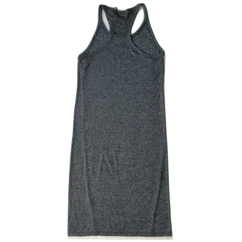 NWT Rag & Bone Clara in Black Heather Torqued Waffle Knit Racerback Tank Dress L - Image 6