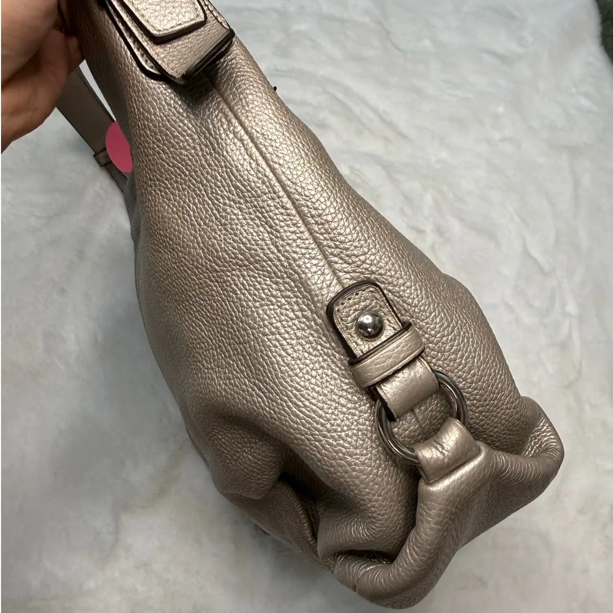 COACH 15064 Silver Duffel Bag Shoulder Bag Crossbody - Image 5