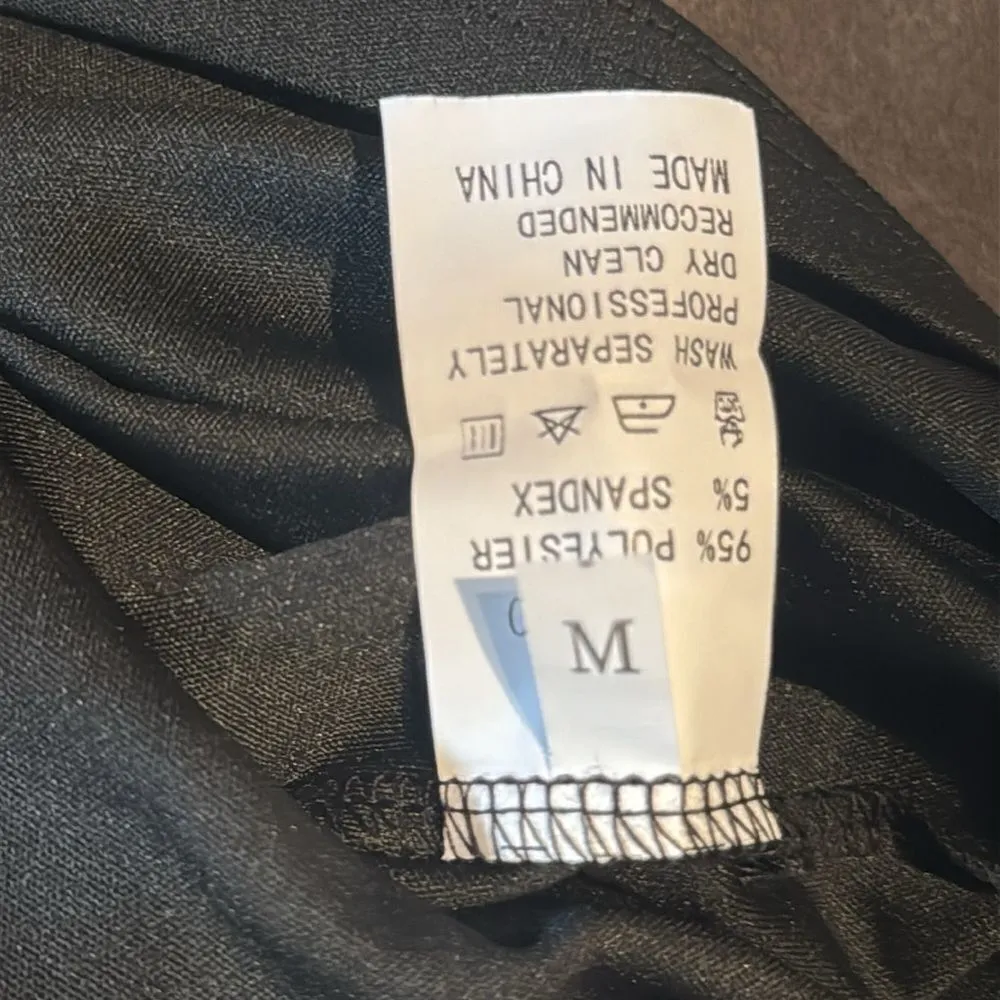 Women’s Strapless Mesh Paneled BodyCon Dress Silver Rhinestone Detail Size M NEW Black Size M - Image 10