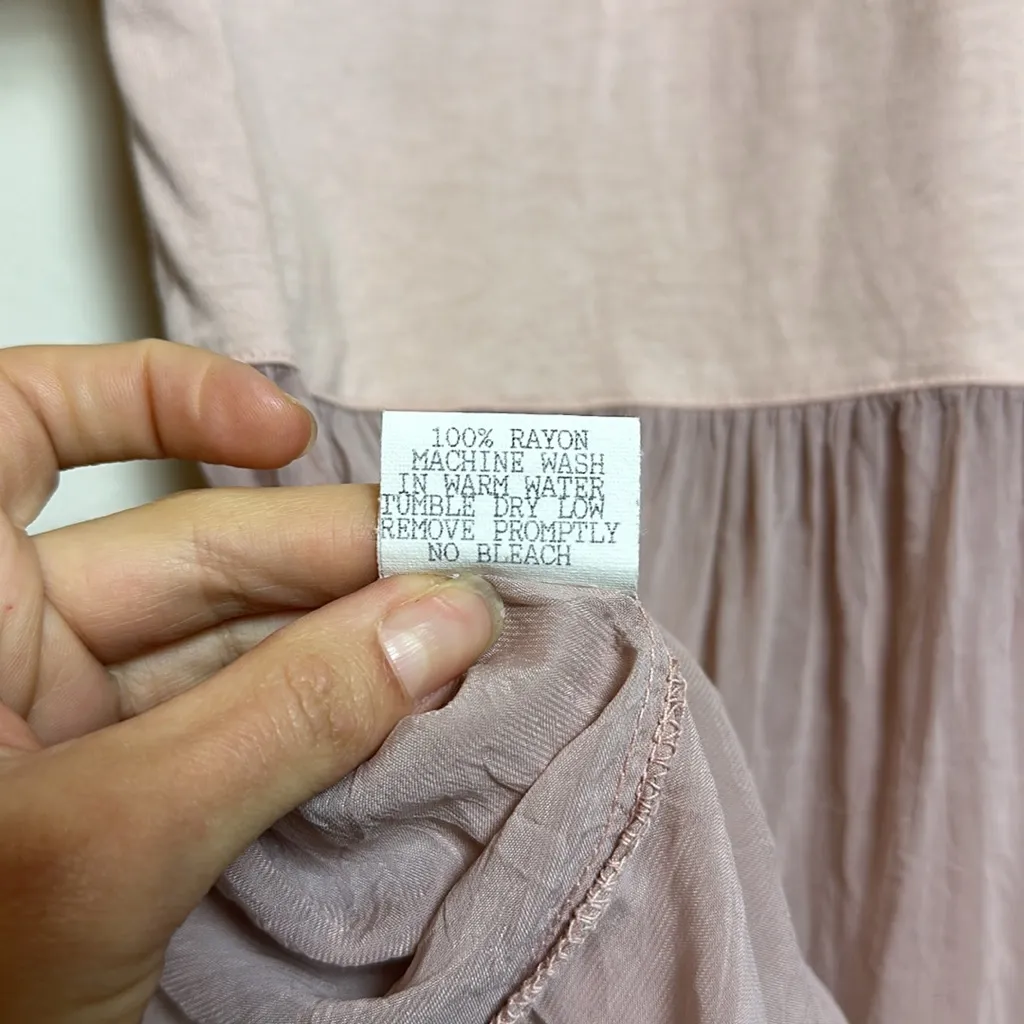 Johnny Was‎ Vintage T-Shirt Maxi Dress Embroidered Flowers 100% Cotton  Sz Sm - Image 8