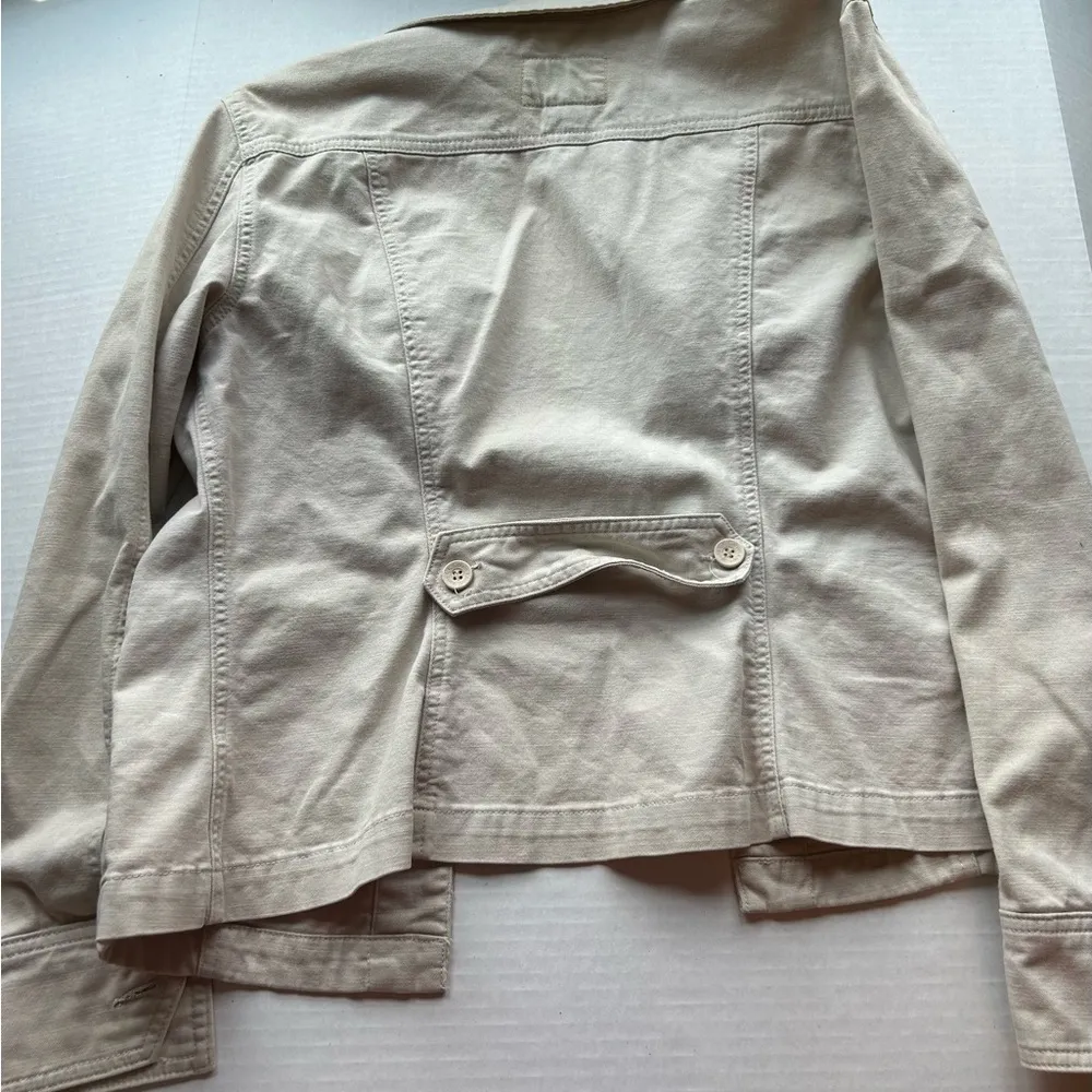 Calvin Klein light beige cotton jean jacket size Large - Image 4