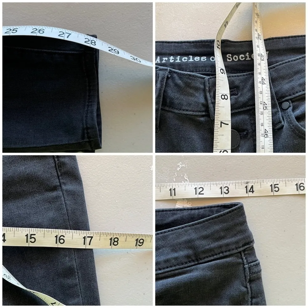 Articles of Society Britney Merced Skinny Jeans 27 Charcoal Gray Button Front - Image 5