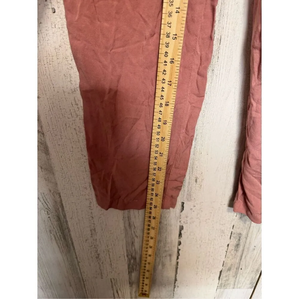 Ambiance Womens comfortable relaxed paper bag pants Size small Pink - Image 7
