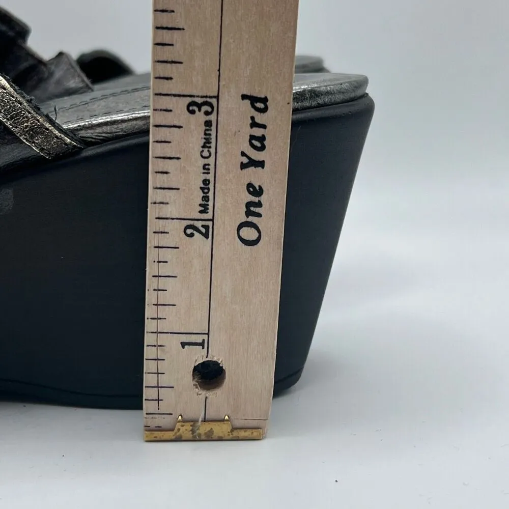 Naot Wedge Sandals Womens 9 Metallic Gray Patent Leather Slip On Comfort Resort - Image 15