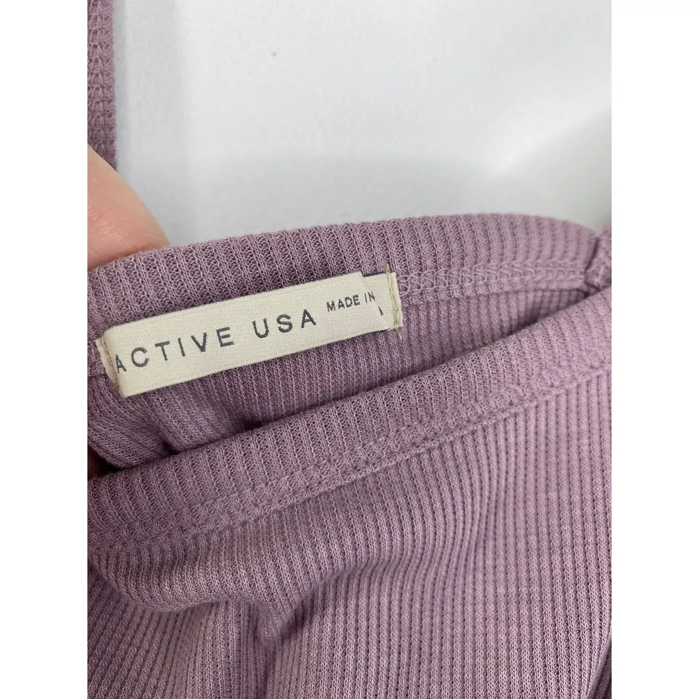 Active USA Purple Ribbed Tank Top Pencil Skirt Set Women's Size Medium M - Image 5