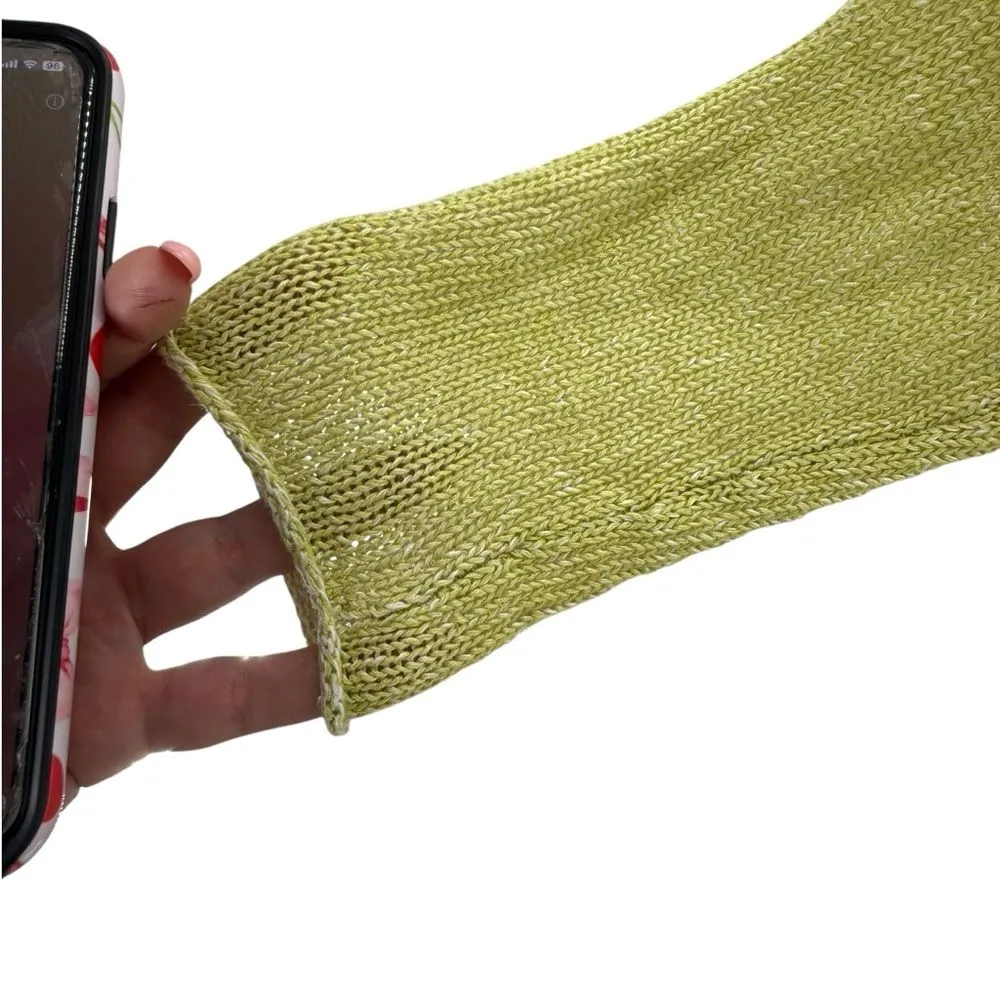 Eileen Fisher Size‎ S Delave Organic Linen Loose Knit Sweater Spring Green Light - Image 7