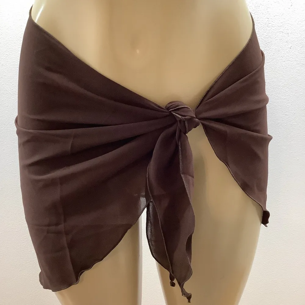 Zuliana Earth Tones Chic Sheer Sarong Wrap Skirt Bundle Of 3. New Tan - Image 10