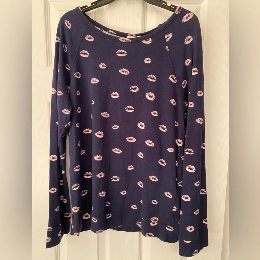 JOIE Kissing Lips Women’s Blue Navy Sweater Size Small - Image 5