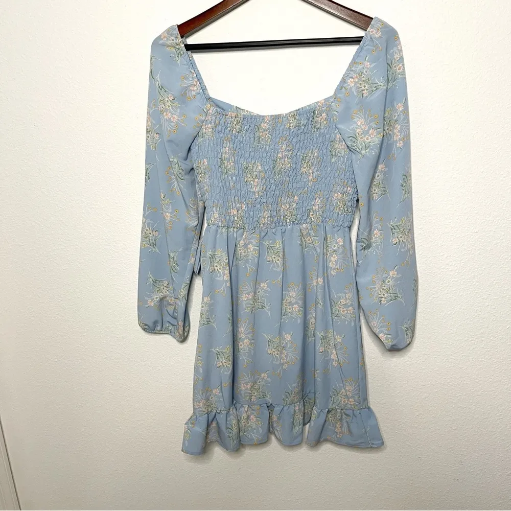 Lily Rose bustier ruffles wrapped floral blue mini dress size XS NWT - Image 8