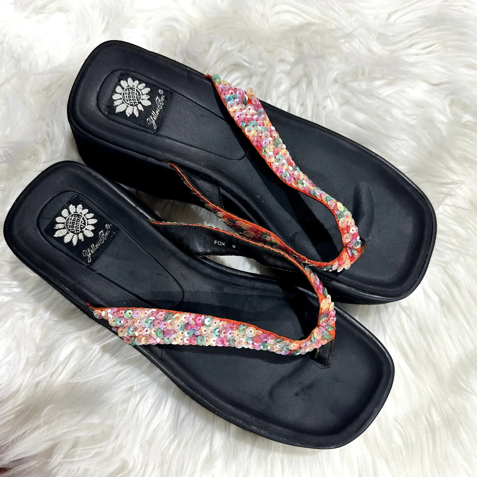 Yellow Box Y2K Platform Sandal Sz 9 - Image 9