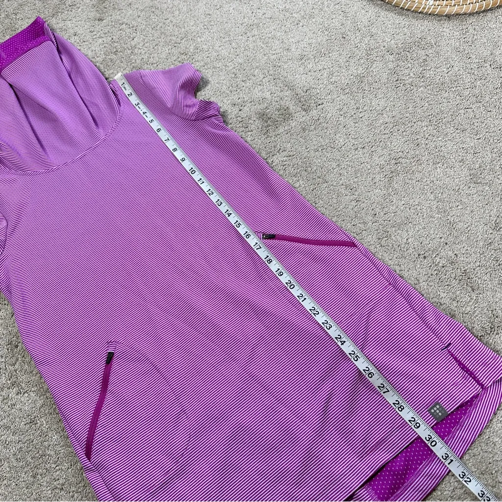 Title Nine Women’s Layli Cowl Neck Shortsleeve Mini Dress in Purple Striped S - Image 9