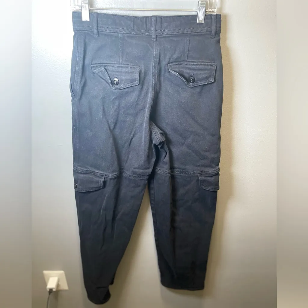 Wilfred Free Aritzia Women's Maeve Cargo Black Denim Straight Leg Pants Size 6‎ - Image 3