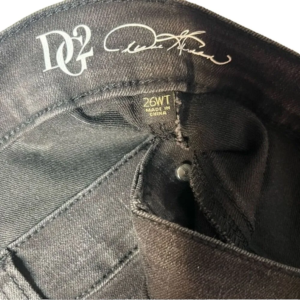 DG2 Stretch Signature Black Boot Cut Jeans Tall Plus Size 26WT NEW! - Image 2