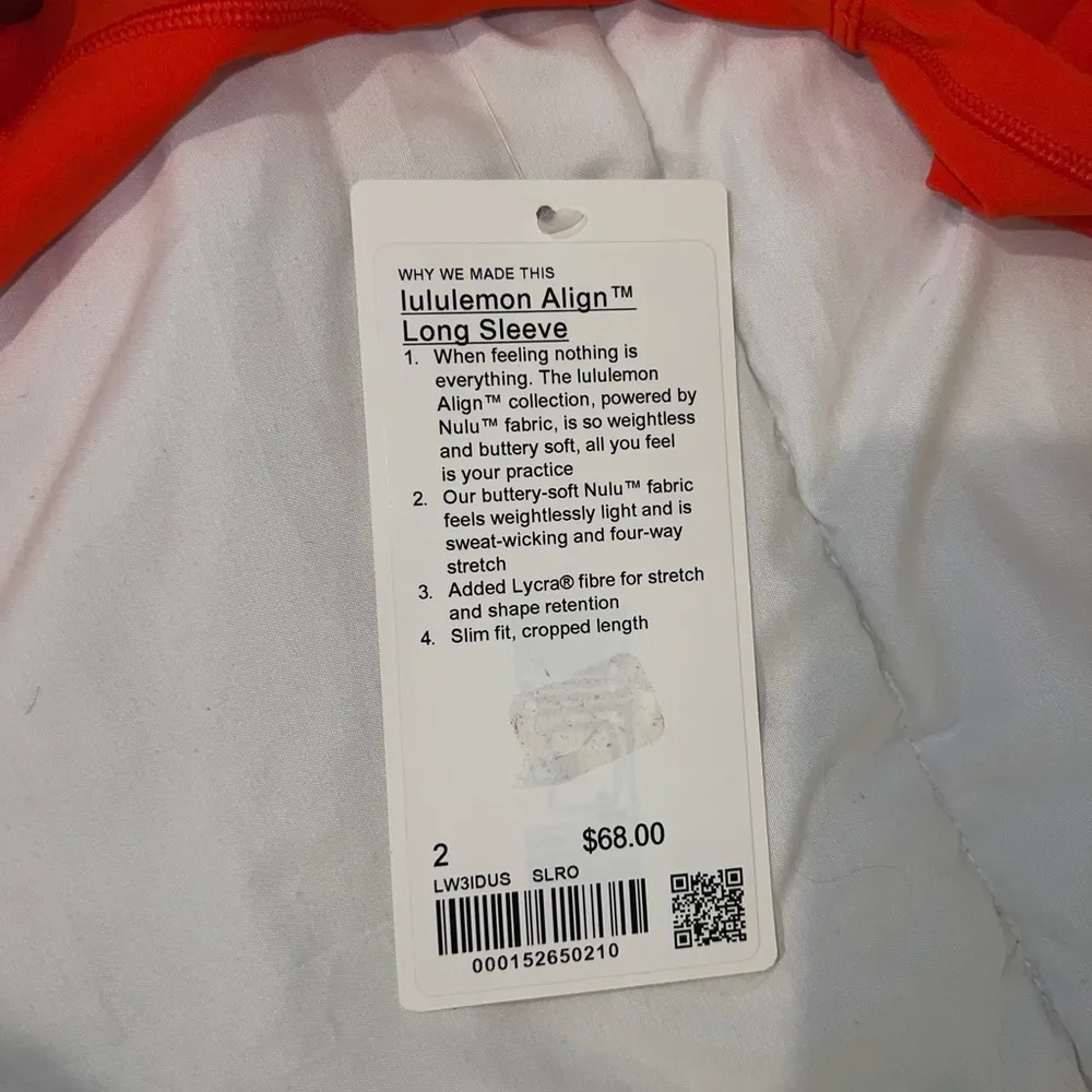 Lululemon NWT  Align™ Long Sleeve Shirt - Size 2 - Image 2