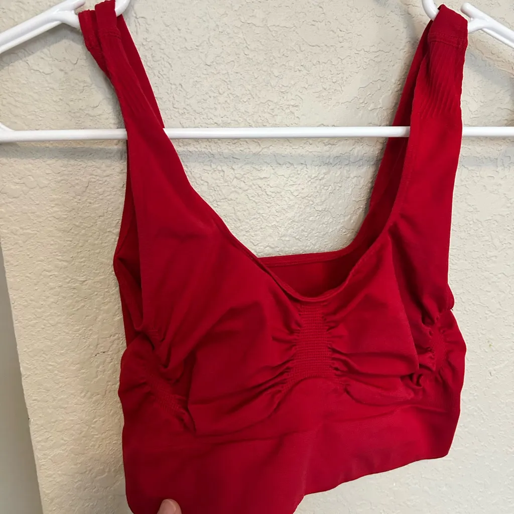 Fabletics | Yitty Nearly Naked Shapewear Midi Bra in Red size medium - Image 2