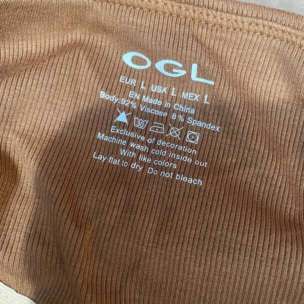 OGL Plantive premium rib brahmi tube top, built in bra,‎ size Large - Image 4