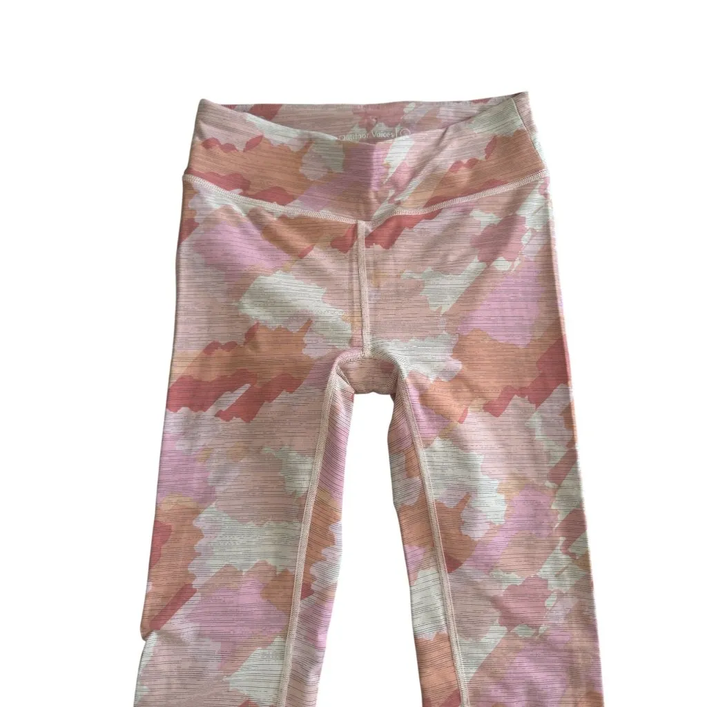 OUTDOOR VOICES Pink Salmon Camo 7/8 Length Leggings Size Small - Image 3