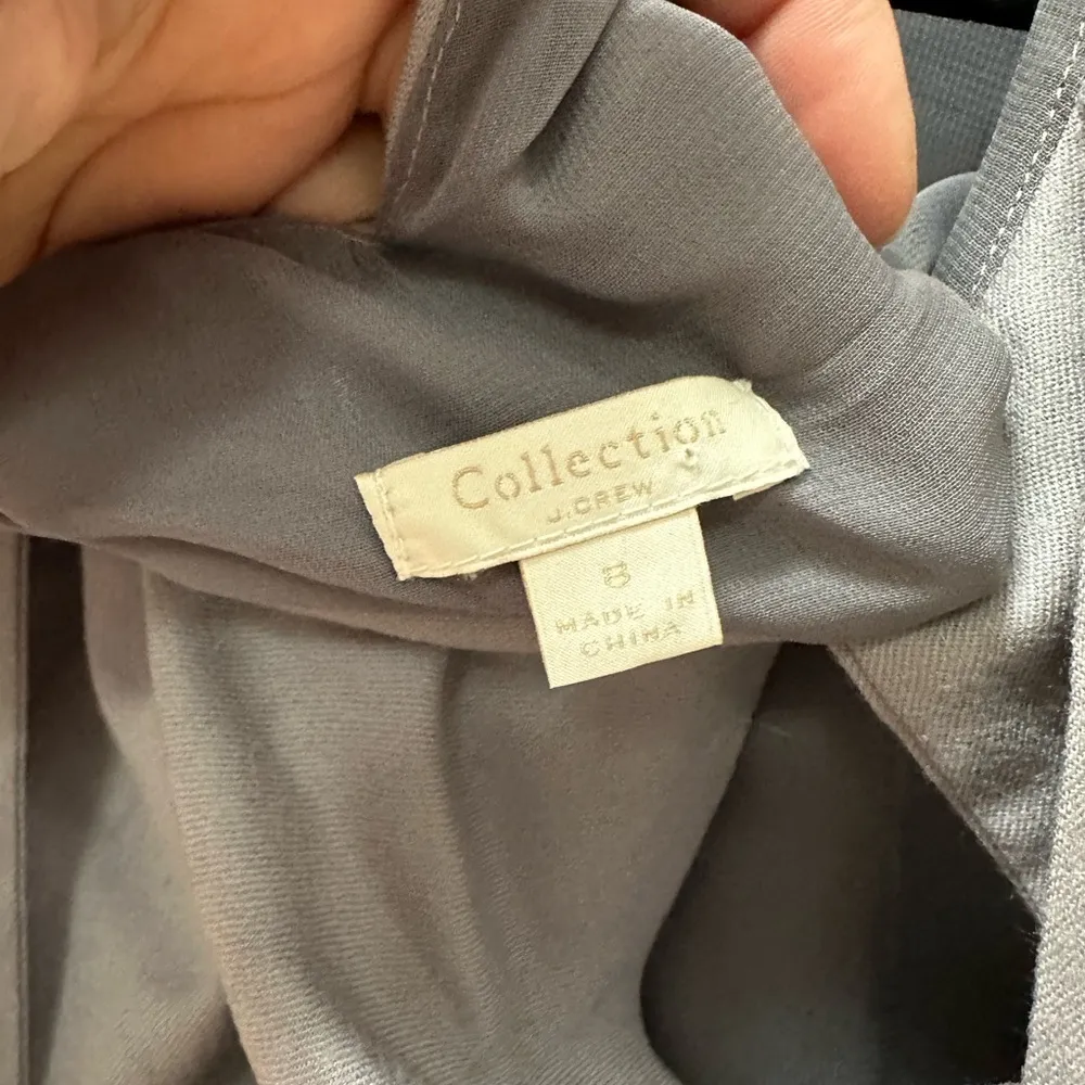 Collection J Crew Dusty Purple Ruffle Sleeveless Wool Top Sz 8 Tie Back Closure - Image 6