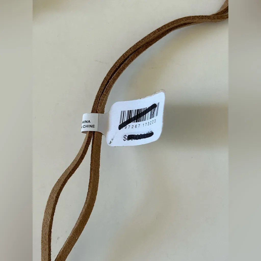 Free People Heatwaves Choker in Top Shell NWT Shells Leather Suede Bohemian - Image 5