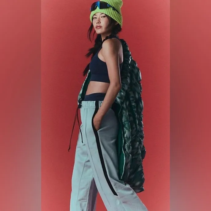 Free People Movement Fineline Wide Leg Sweatpants White/Black Flare Jogger White Size M - Image 13