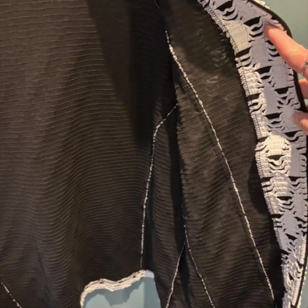 Rafael Sport Women Black White Zip Collared Textured Long Sleeve CareerJacket XL - Image 7