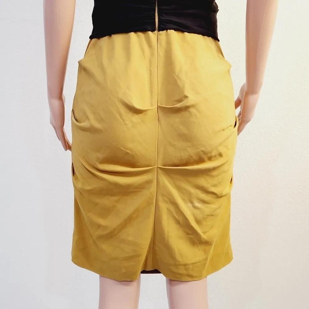 Nicole Miller Collection Silk Mustard & Black Cocktail Dress Size: 8 - Image 10