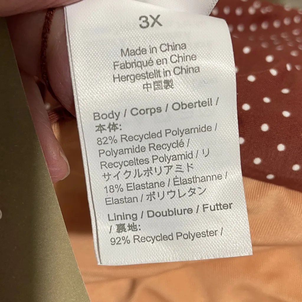 J Crew Bikini Bottom Swimsuit Cheeky High Cut Brown Micro Polka Dot 3X (22) NWT - Image 4