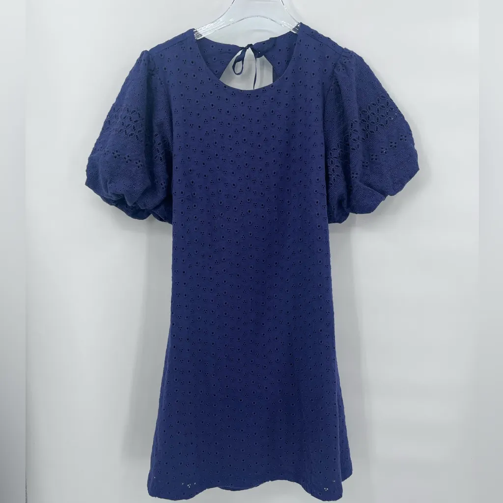 Free People apricot rose‎ puff sleeve eyelet cotton lined dress size xl NWT - Image 6