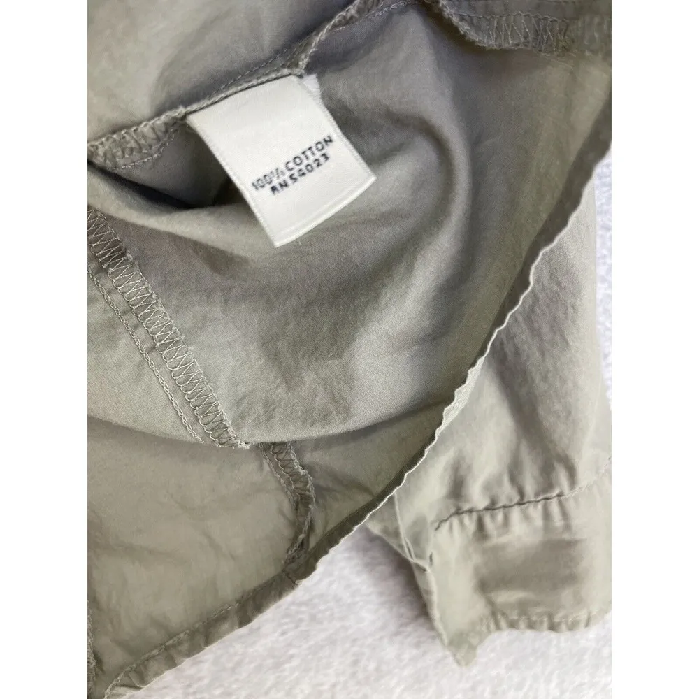 Banana Republic Women's Button Down Long Sleeve Shirt XS Pockets Taupe Cotton - Image 6