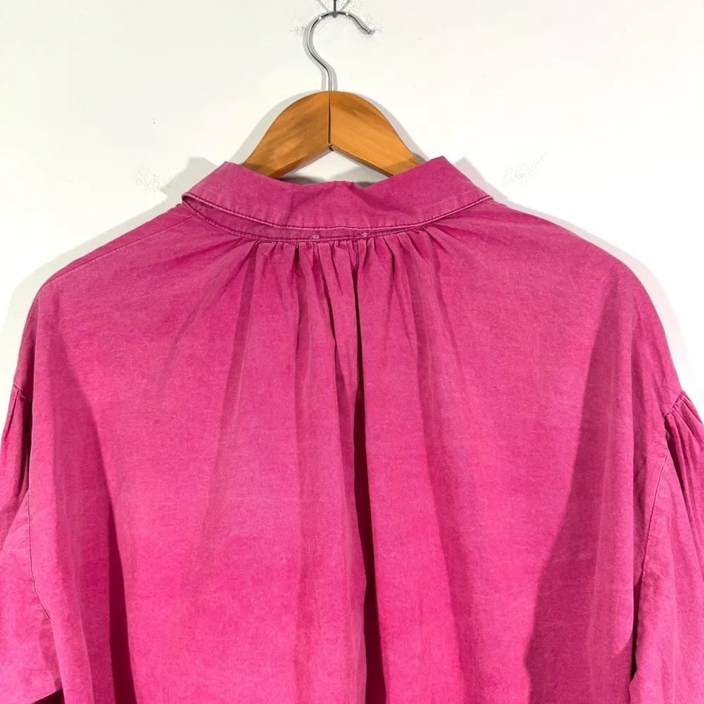 POL  Pink Cropped Button Down Shirt - Image 8