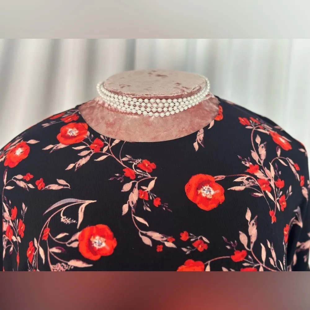 Gibson Red Flutter Sleeve Blouse with Ruffled Details (751) - Image 6