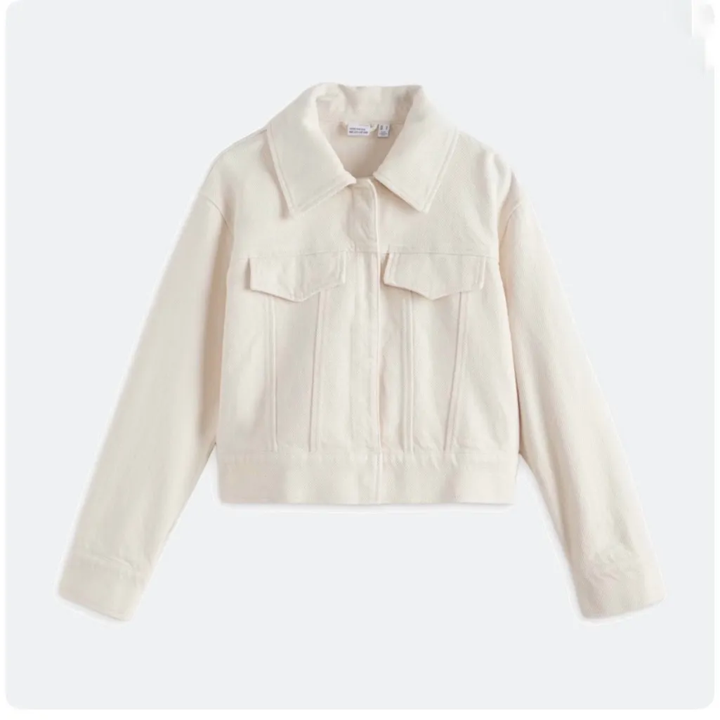 Stitch Fix Vero Moda Cream Denim Jacket size Medium - Image 2