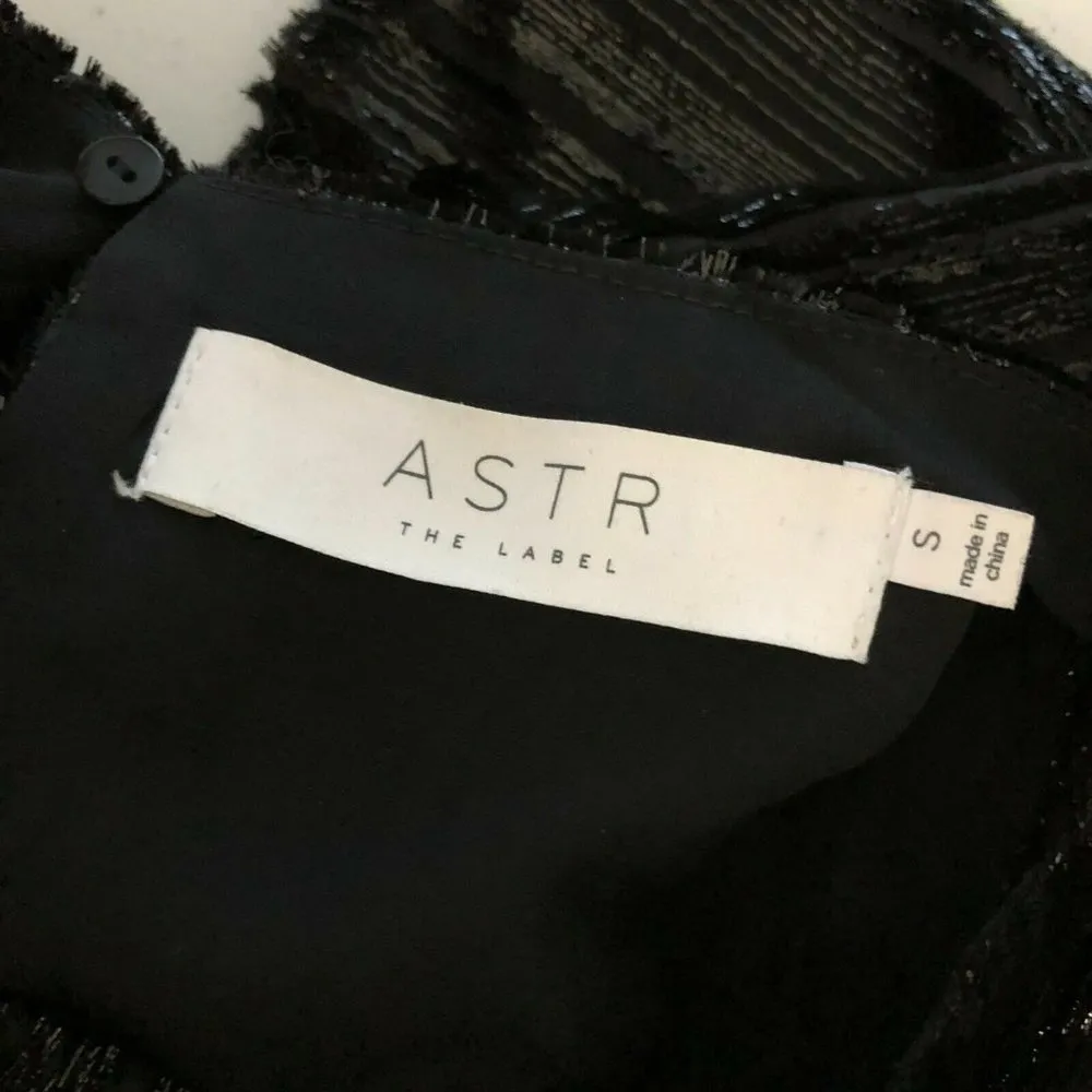 Astr The Label Shift Dress Sleeveless Velvet Burnout Keyhole Black Size S - Image 4