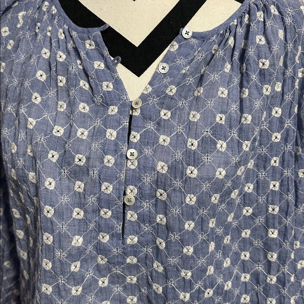 Bellerose Blue and White Embroidered Patterned Blouse Size undefined - Image 2