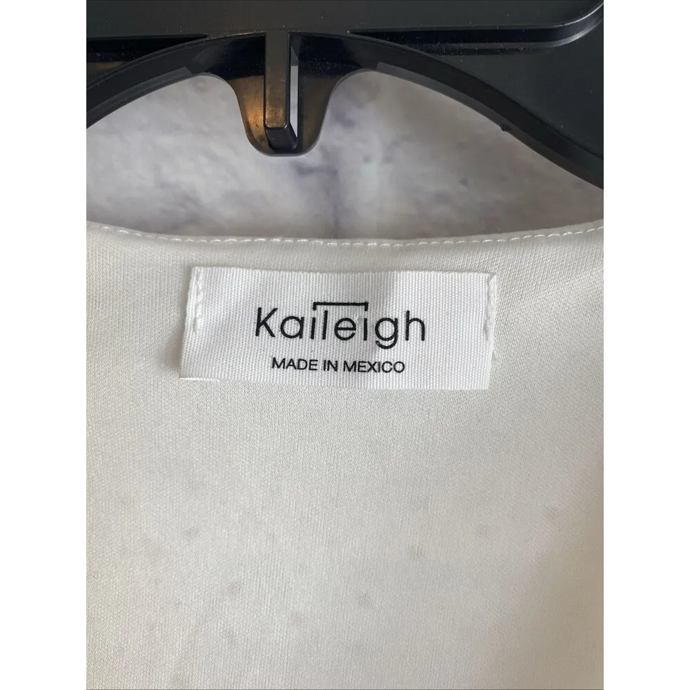 Kaileigh Women’s White Eyelet Ruffle Cottagecore Dress Size XS - Image 3